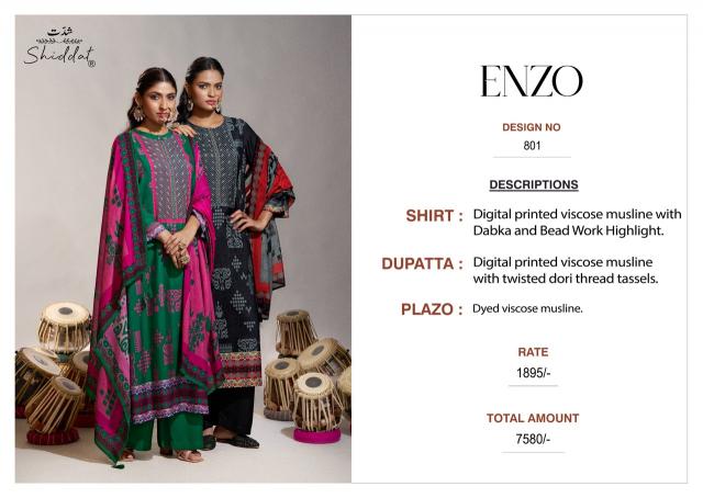 Shiddat enzo 801 dress material wholesale jetpur gujarat